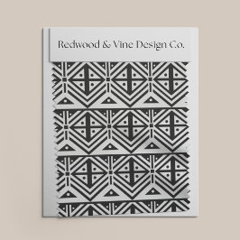 Zwart-wit geometrisch tribaal stof