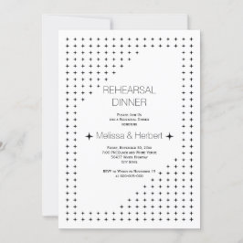 Zwart wit geometrisch trouwrepetitief diner kaart