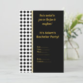 ZWART-WIT GEOMETRISCH UITNODIGING FEEST VOOR DE BR (Staand voorkant)