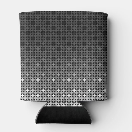 Zwart-wit geometrisch verloop blikjeskoeler (Achterkant)