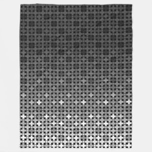 Zwart-wit geometrisch verloop fleece deken