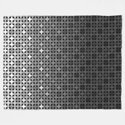 Zwart-wit geometrisch verloop fleece deken (Voorkant (Horizontaal))