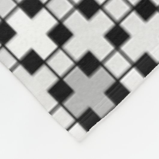 Zwart-wit geometrisch verloop fleece deken (Hoek)