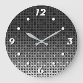 Zwart-wit geometrisch verloop grote klok (Voorkant)