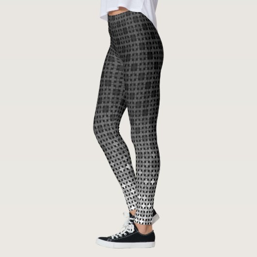 Zwart-wit geometrisch verloop leggings (Links)