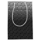 Zwart-wit geometrisch verloop medium cadeauzakje (Voorkant)