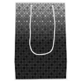 Zwart-wit geometrisch verloop medium cadeauzakje (Achterkant)