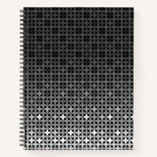 Zwart-wit geometrisch verloop notitieboek (Voorkant)