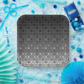 Zwart-wit geometrisch verloop papieren bordje (Feest)