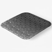 Zwart-wit geometrisch verloop papieren bordje (Gebogen)