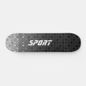 Zwart-wit geometrisch verloop persoonlijk skateboard (Horizontaal)