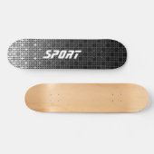 Zwart-wit geometrisch verloop persoonlijk skateboard (Horizontaal)