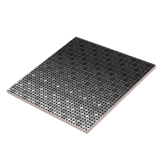 Zwart-wit geometrisch verloop tegeltje (Zijkant)