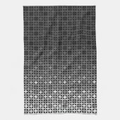 Zwart-wit geometrisch verloop theedoek (Verticaal)