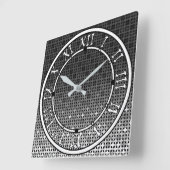 Zwart-wit geometrisch verloop vierkante klok (Hoek)