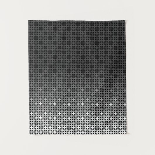 Zwart-wit geometrisch verloop wandkleed (Voorkant)