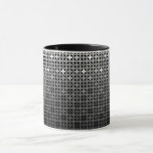 Zwart-wit geometrisch verlooppatroon mok (Midden)