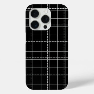 Zwart-wit Geometrisch vinkpatroon iPhone 15 Pro Case
