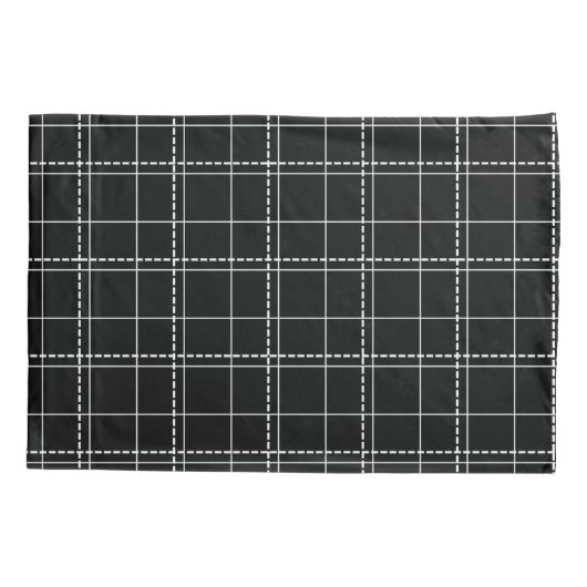 Zwart-wit Geometrisch vinkpatroon Kussensloop (Achterkant)