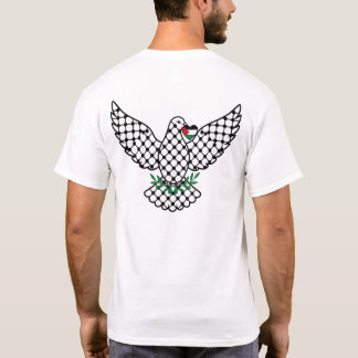 Zwart-wit geometrisch vogel T-shirt – motief