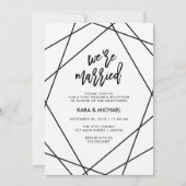 Zwart-wit geometrisch | We zijn getrouwd Kaart (Voorkant)