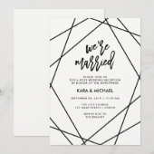 Zwart-wit geometrisch | We zijn getrouwd Kaart (Voorkant / Achterkant)