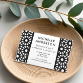 Zwart-wit geometrisch web Moderne optische kunst Visitekaartje