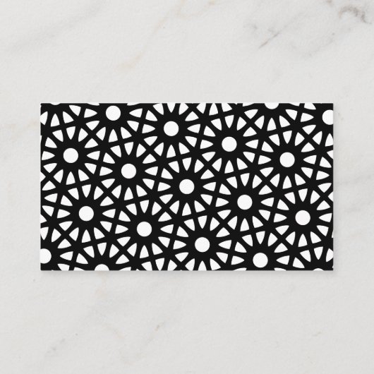 Zwart-wit geometrisch web Moderne optische kunst Visitekaartje (Achterkant)