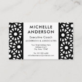 Zwart-wit geometrisch web Moderne optische kunst Visitekaartje (Voorkant)