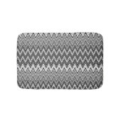 Zwart-wit geometrisch zigzagpatroon badmat (Voorkant)