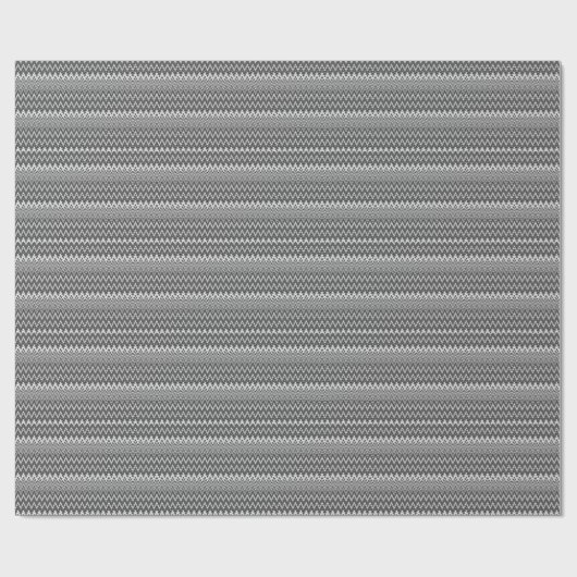 Zwart-wit geometrisch zigzagpatroon cadeaupapier (Vlak)