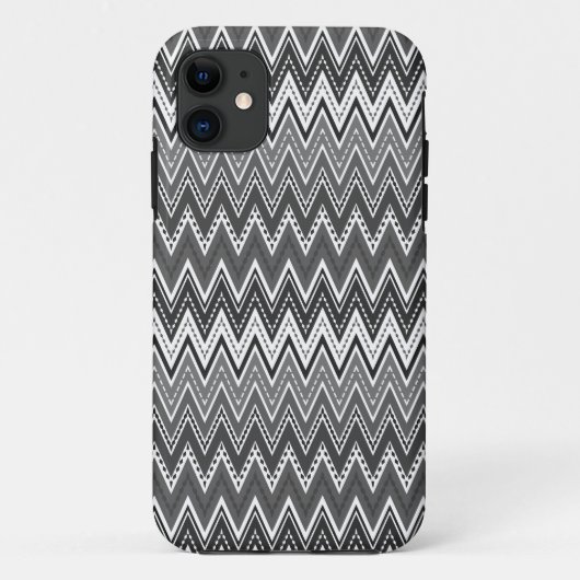Zwart-wit geometrisch zigzagpatroon Case-Mate iPhone case (Achterkant)
