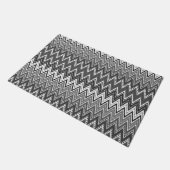 Zwart-wit geometrisch zigzagpatroon deurmat (Schuin)