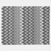 Zwart-wit geometrisch zigzagpatroon fleece deken (Voorkant (Horizontaal))