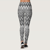 Zwart-wit geometrisch zigzagpatroon leggings (Achterkant)