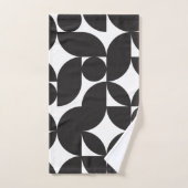 Zwart Wit Geometrische Abstract Mid Century Modern Bad Handdoek (Handdoek)