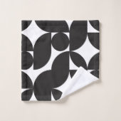 Zwart Wit Geometrische Abstract Mid Century Modern Bad Handdoek (Wasdoekje)