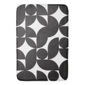 Zwart Wit Geometrische Abstract Mid Century Modern Badmat (Voorkant Verticaal)