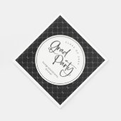 Zwart Wit Geometrische Bow Pattern Afstudeerder Pa Servet (Hoek)