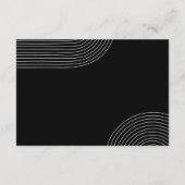 Zwart-wit Geometrische bruiloft Details Informatiekaartje (Achterkant)