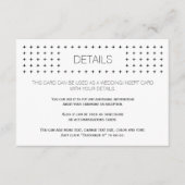 Zwart wit geometrische bruiloft details insert kaa informatiekaartje (Voorkant)