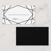 Zwart-wit geometrische bruiloft escort Kaarten Plaatskaartje (Voorkant / Achterkant)