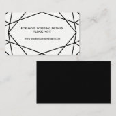 Zwart-wit geometrische bruiloft website Kaarten (Voorkant / Achterkant)