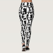ZWART-WIT GEOMETRISCHE CHEERLEADER LEGGINGS (Achterkant)