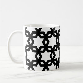 Zwart Wit Geometrische Cool Stars Patroon Koffiemok