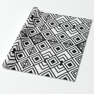 Zwart-wit geometrische diamant cadeaupapier