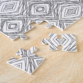 Zwart-wit geometrische diamant legpuzzel (Zijkant)