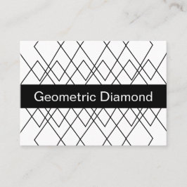 Zwart-wit geometrische diamant visitekaartje