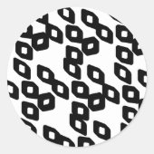 Zwart-wit Geometrische diamantachtergrond Ronde Sticker (Voorkant)