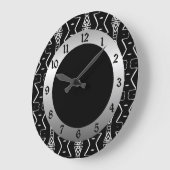 Zwart-wit geometrische driehoeken wandklok 2 (Hoek)